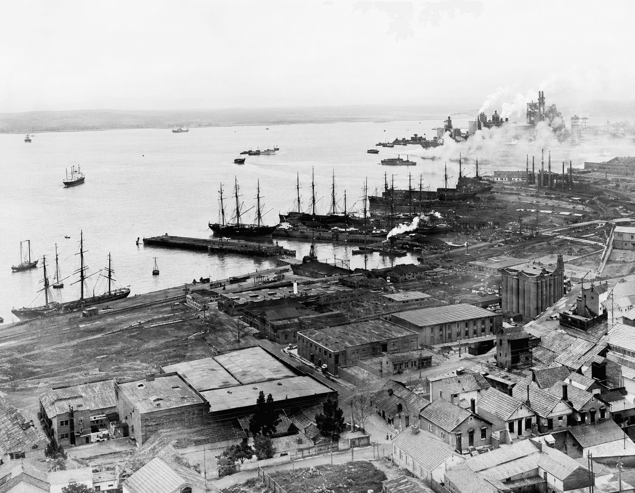 Industrial setting at founding